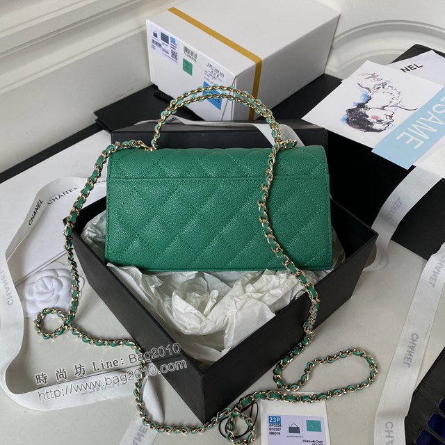 Chanel專櫃新款23p香奈兒黑馬Kelly長手柄包 AP3238 香奈兒新款手提肩背女包 djc5324
